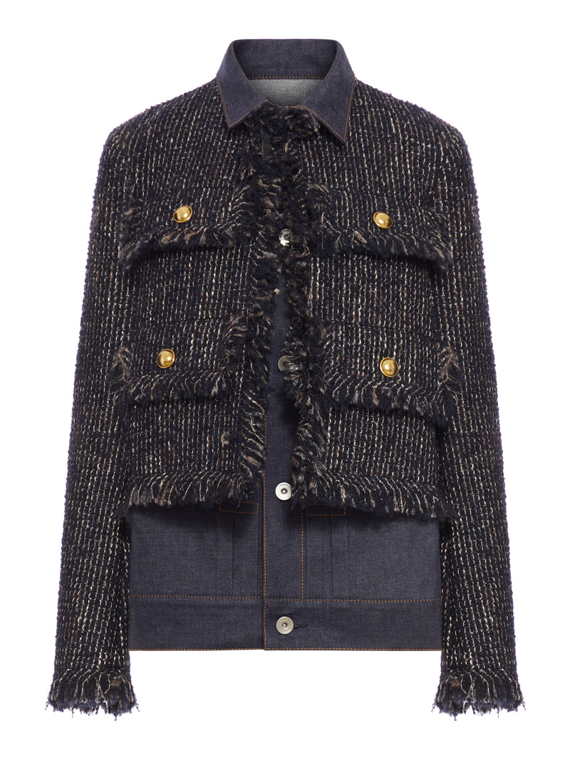 TWEED AND DENIM BLOUSON