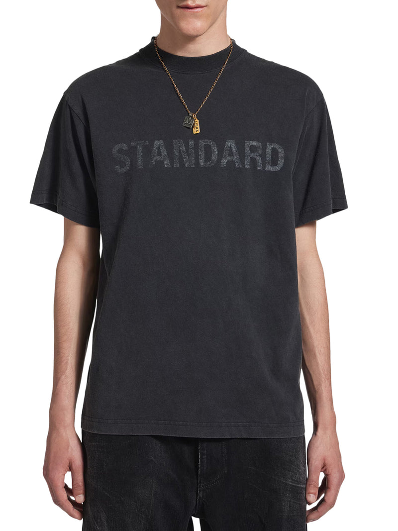 STANDARD REGULAR FIT T-SHIRT IN BLACK DÉLAVÉ