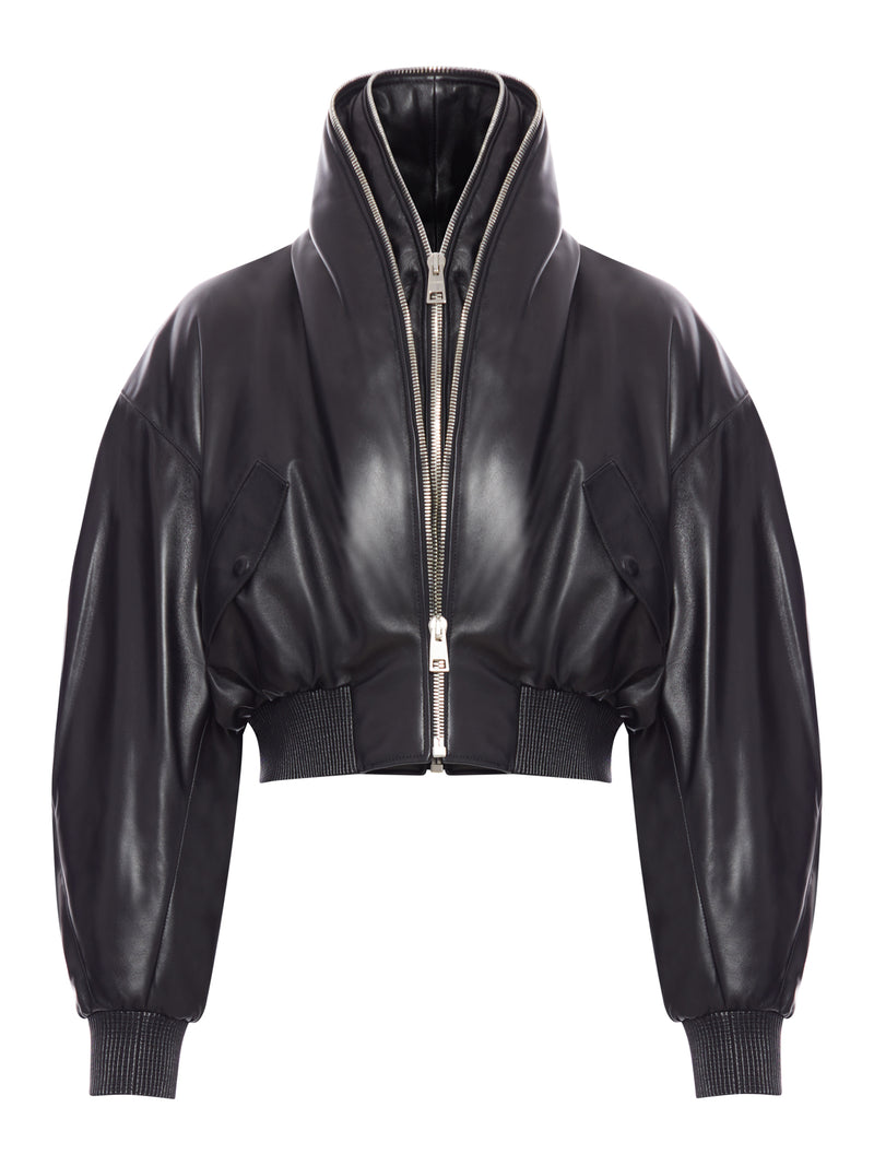 NAPPA BOMBER JACKET WITH SHAWL COLLAR AND ZIP
