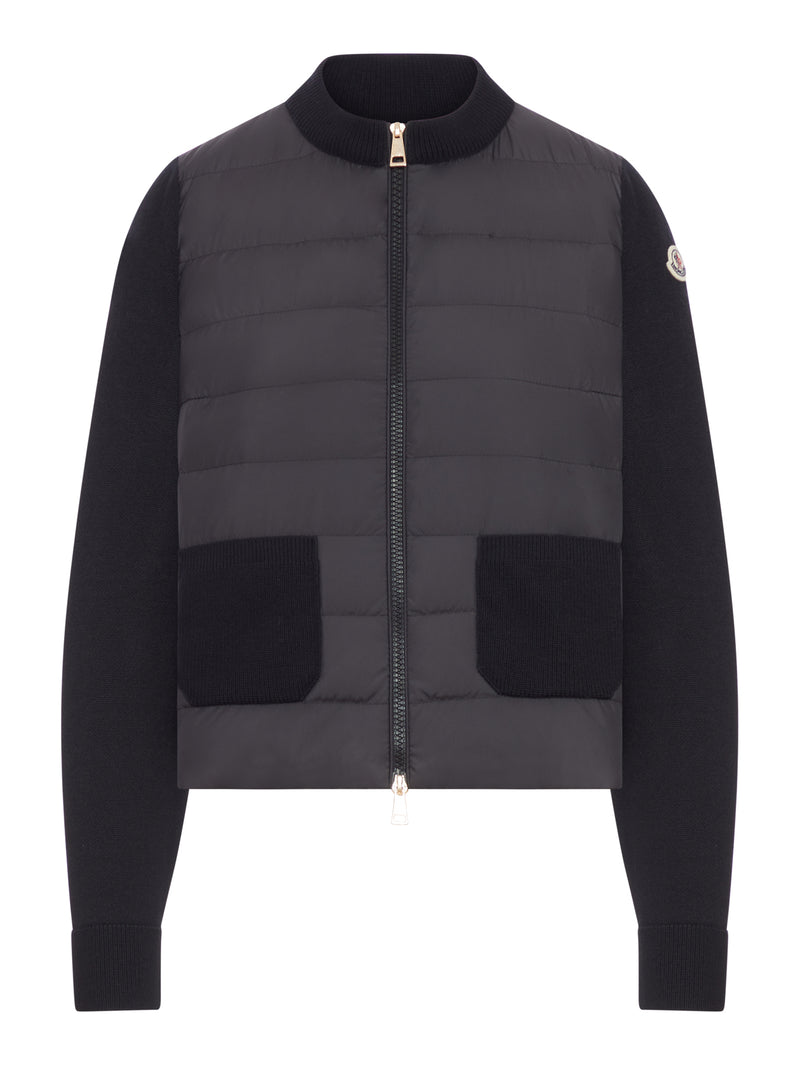 WOOL PADDED CARDIGAN WITH ZIP