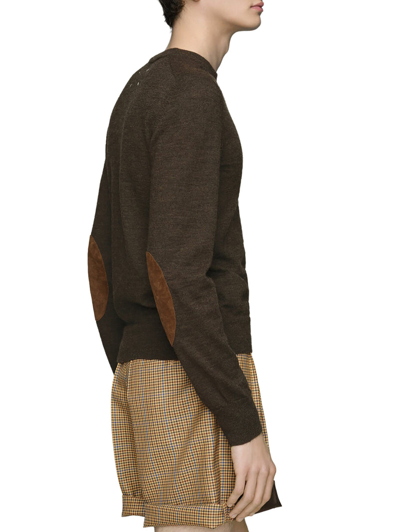 WOOL SWEATER WITH ELBOW PATCHES