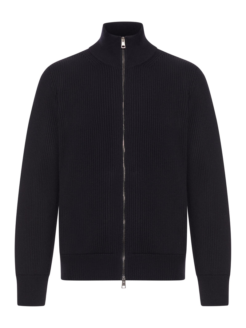 RIBBED WOOL JACKET WITH ZIP
