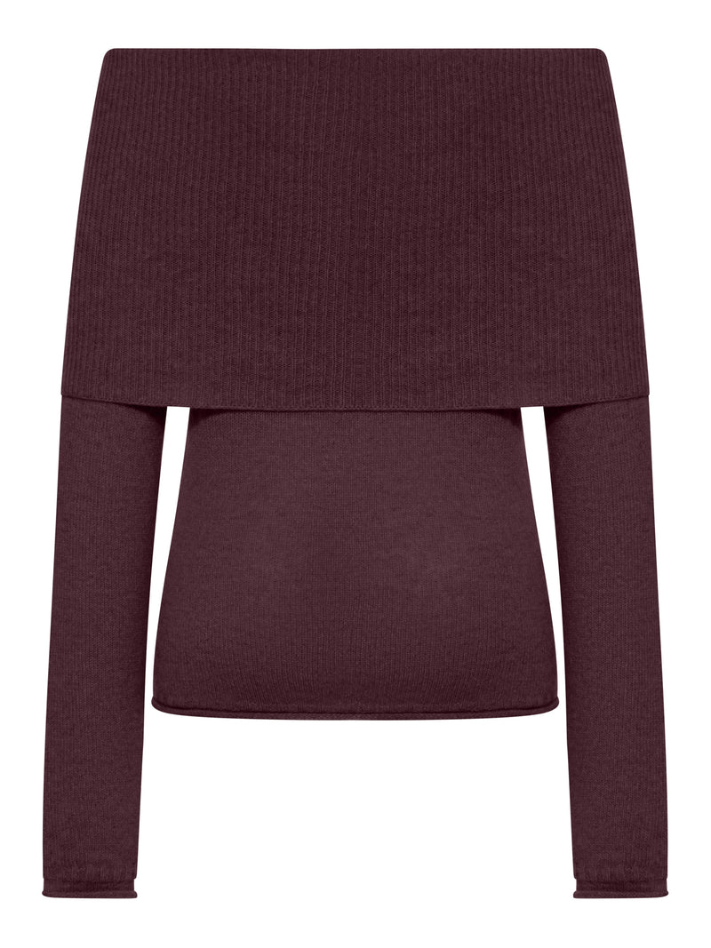 RIBBED BOAT NECK SWEATER