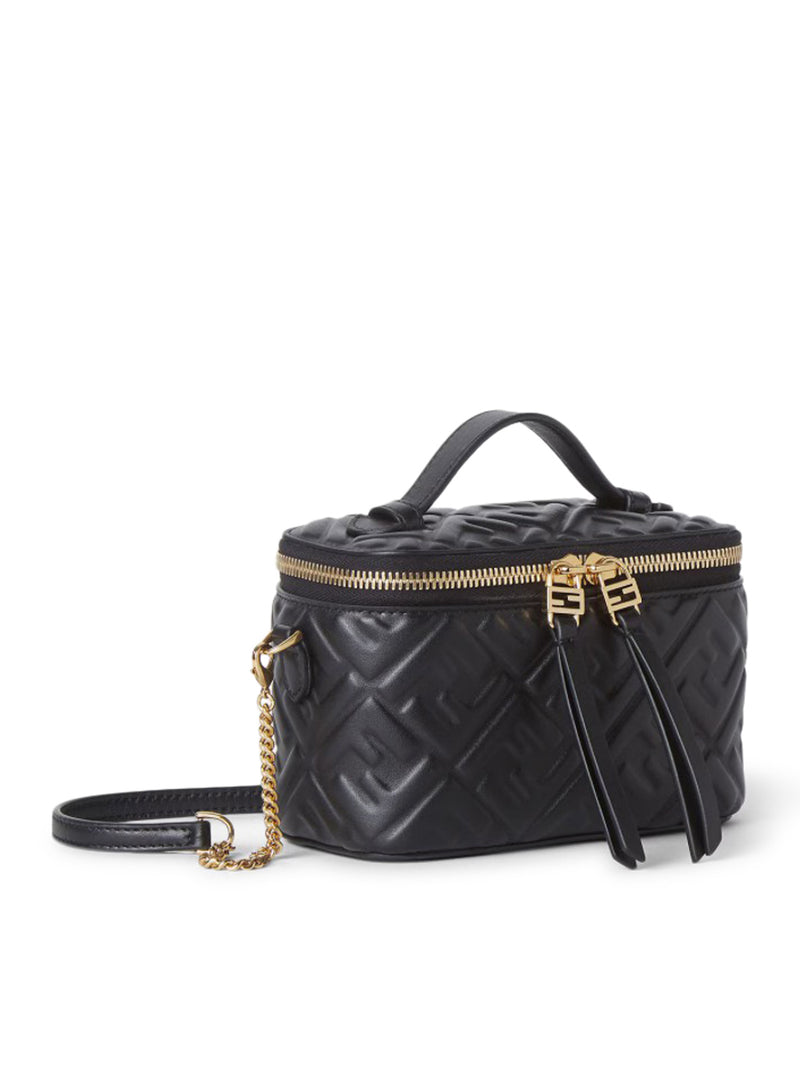 FENDI VANITY MINI BAG IN BLACK NAPPA WITH FF MOTIF