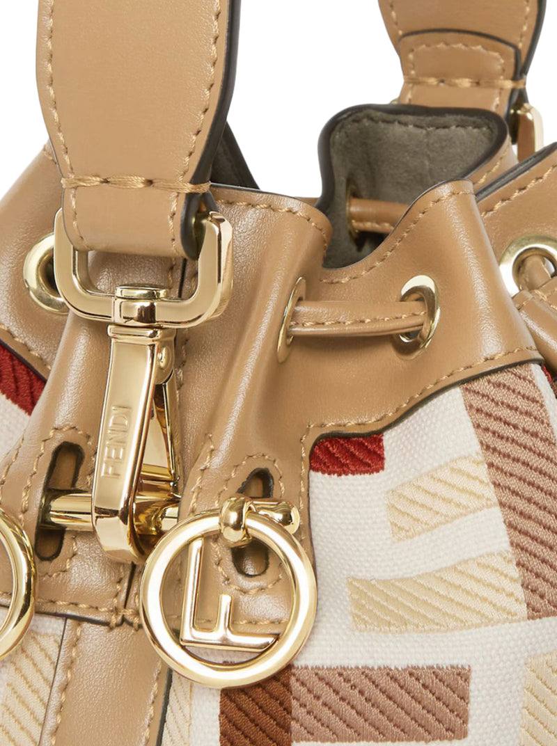 MON TRESOR MINI CANVAS BAG WITH FF EMBROIDERY