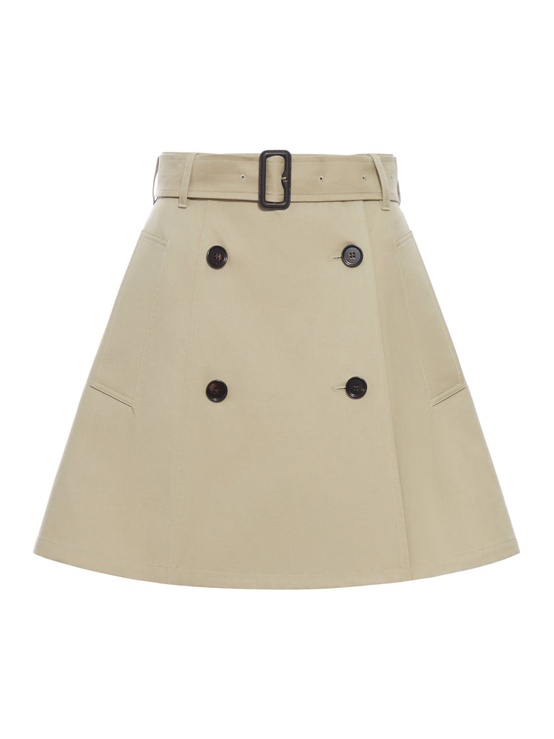 GABARDINE TRENCH MINISKIRT