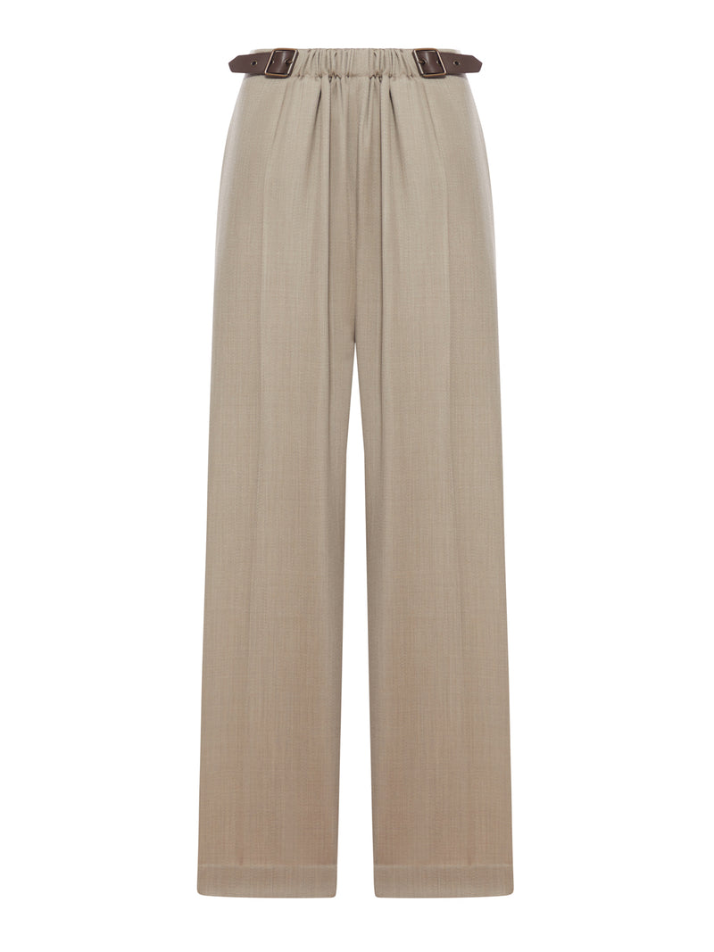 TAILORED WOOL TROUSERS WITH BELT