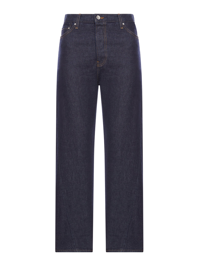 DEMIN JEANS WITH TWISTED SEAMS