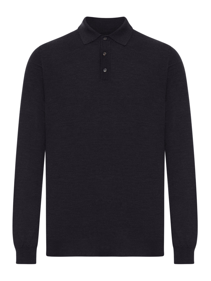 POLO SHIRT IN FINE COMBED WOOL