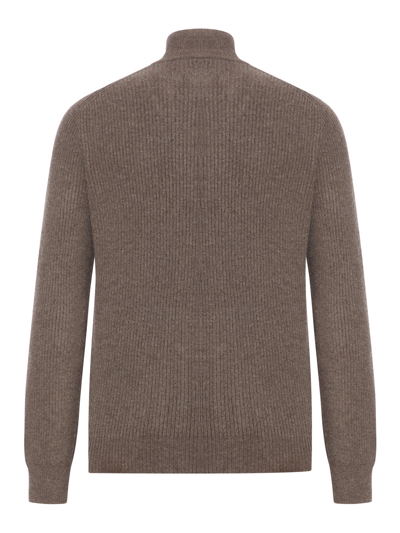 WOOL SWEATER WITH ZIP