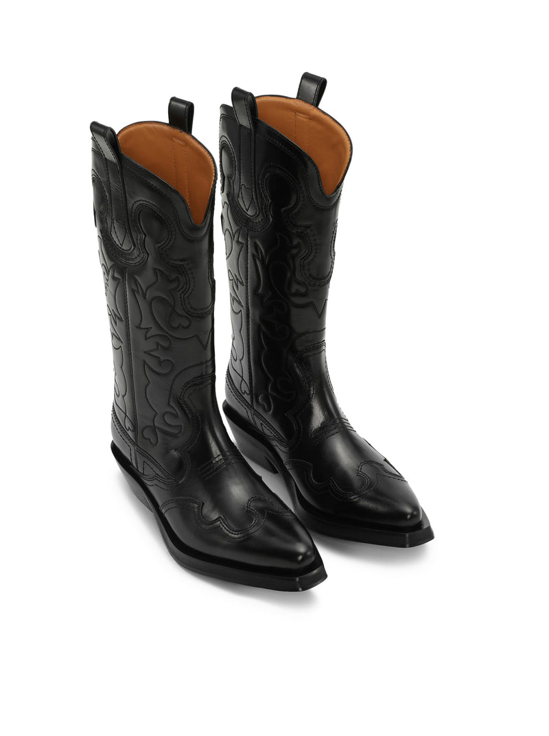 EMBROIDERED WESTERN BOOTS WITH MEDIUM SHAFT