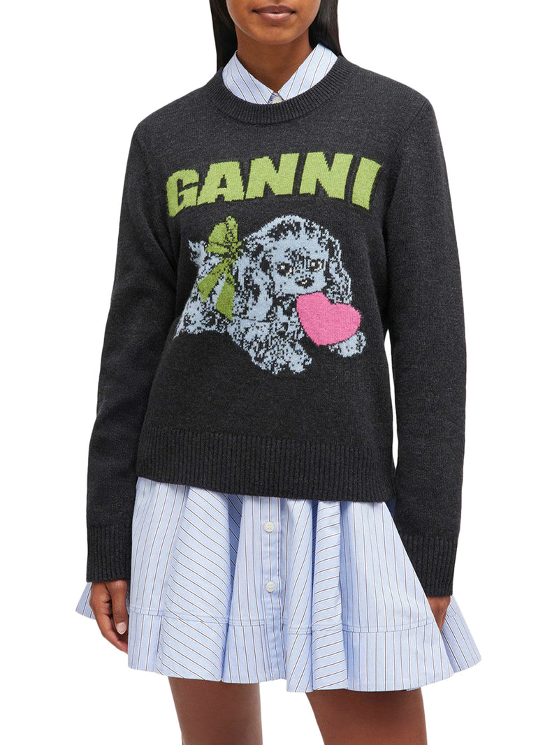 WOOL SWEATER WITH PRINT