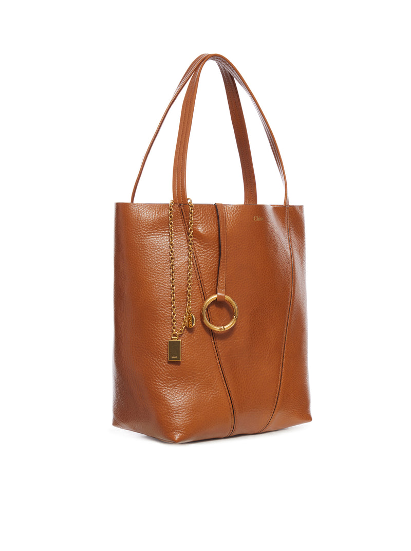 CHLOÉ SPIN SMALL TOTE BAG IN GRAINY LEATHER