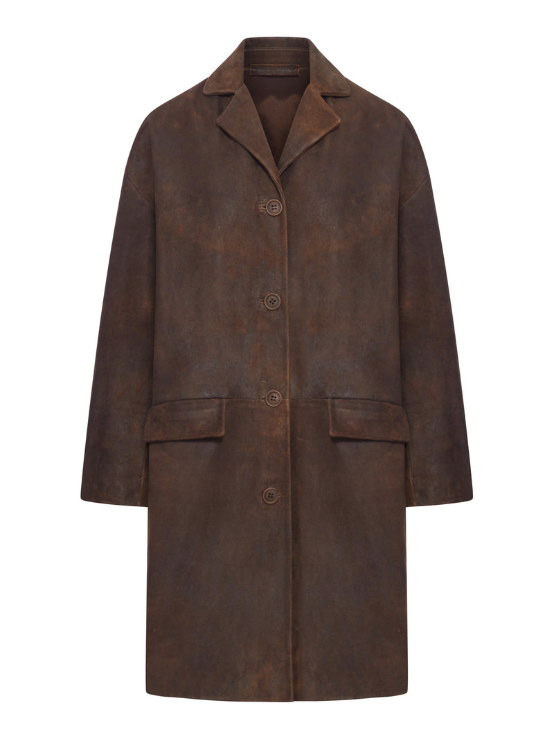 SINGLE-BREASTED LEATHER COAT