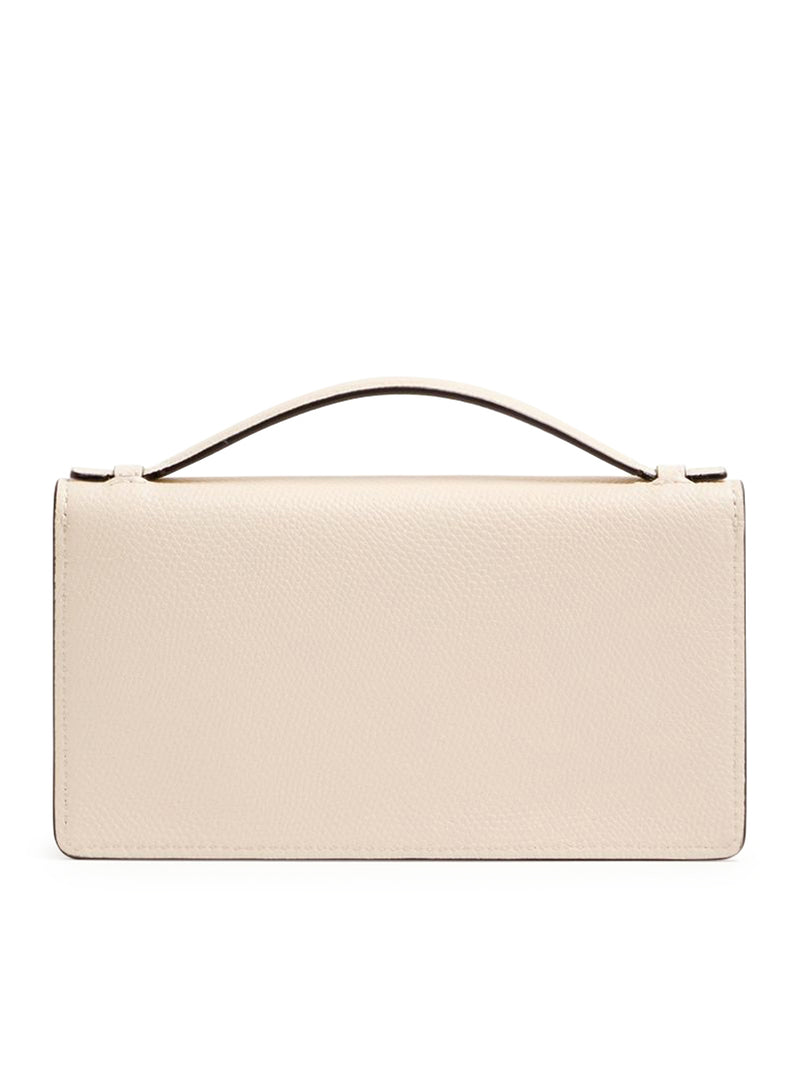 VLOGO SIGNATURE CHAIN WALLET IN GARNET CALFSKIN