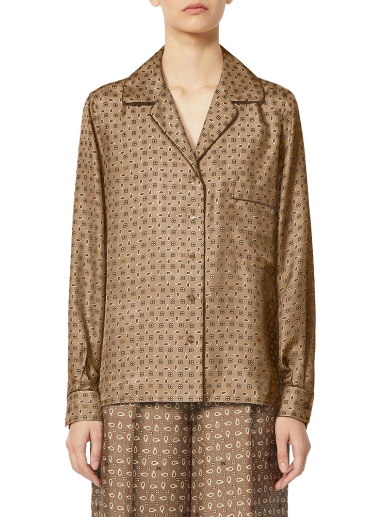 SEMI-FITTED PRINTED SILK SHIRT