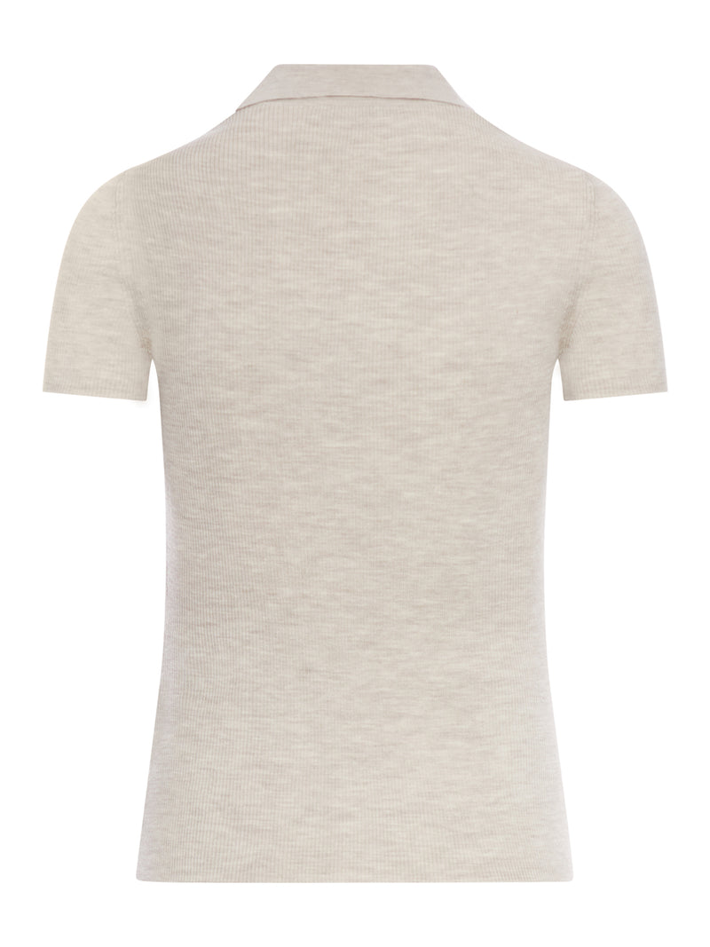 RIBBED WOOL POLO