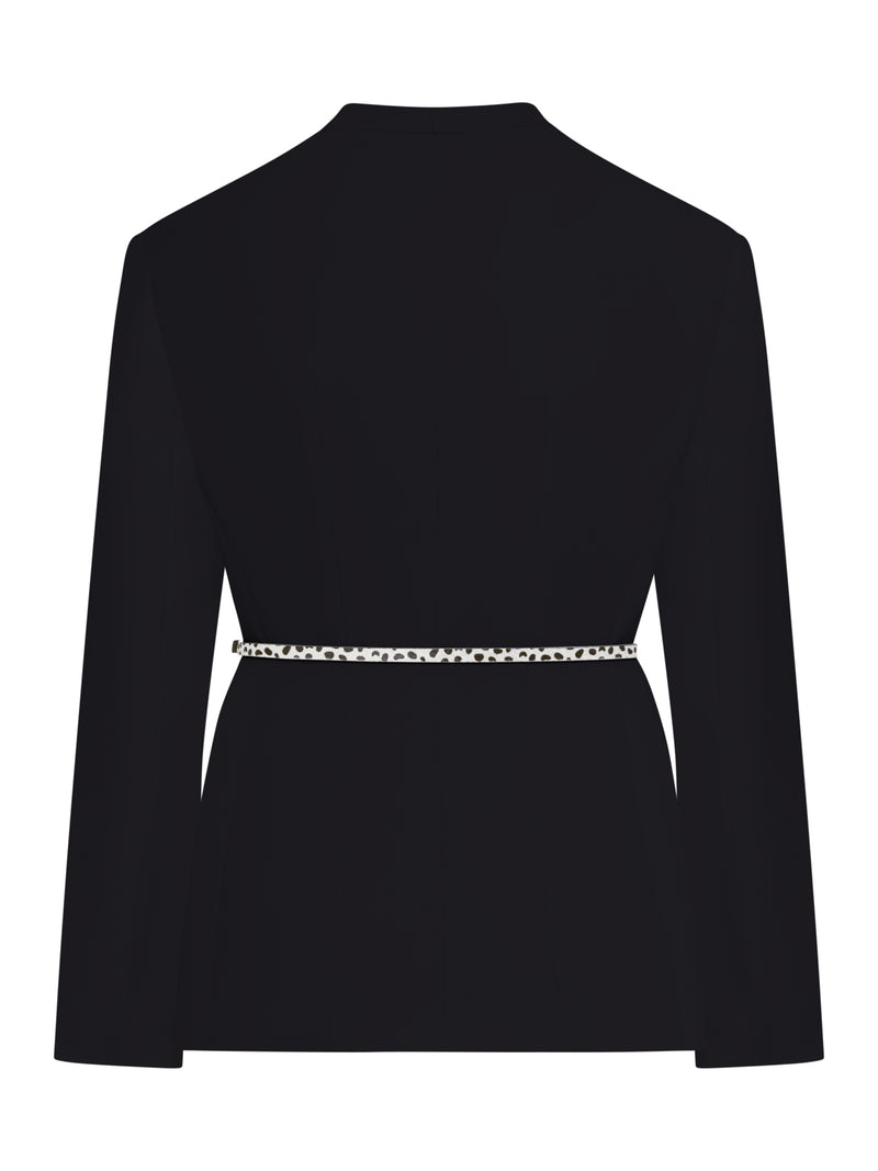 DOUBLE-BREASTED CADY JACKET WITH BELT