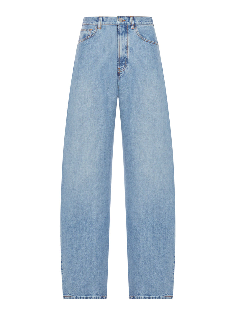 ROUNDED JEANS IN DÉLAVÉ BLUE DENIM