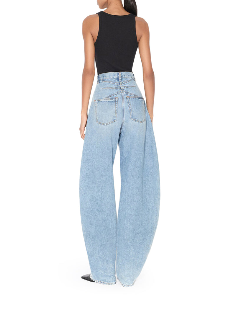 ROUNDED JEANS IN DÉLAVÉ BLUE DENIM