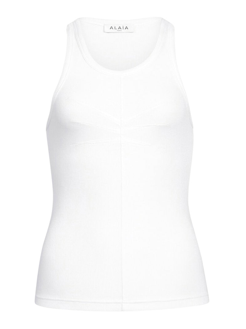 COTTON TANK TOP WITH PLEATS