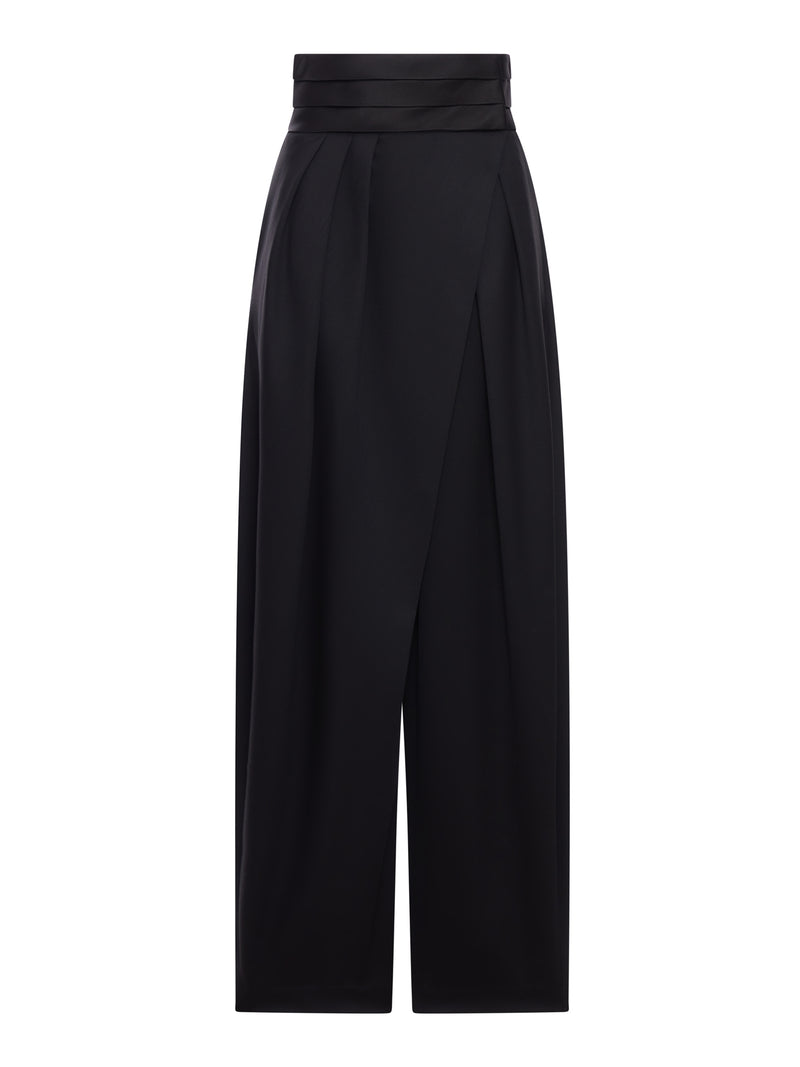 ROUNDED WOOL TUXEDO TROUSERS