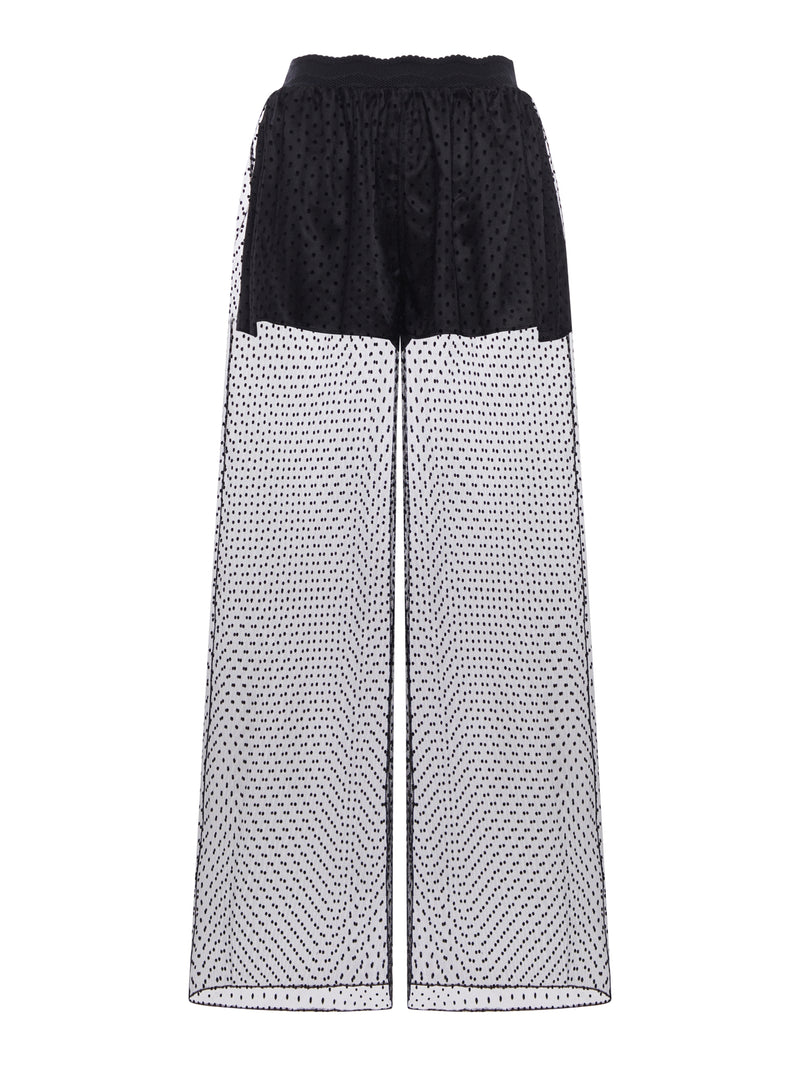 WIDE-LEG MESH TROUSERS