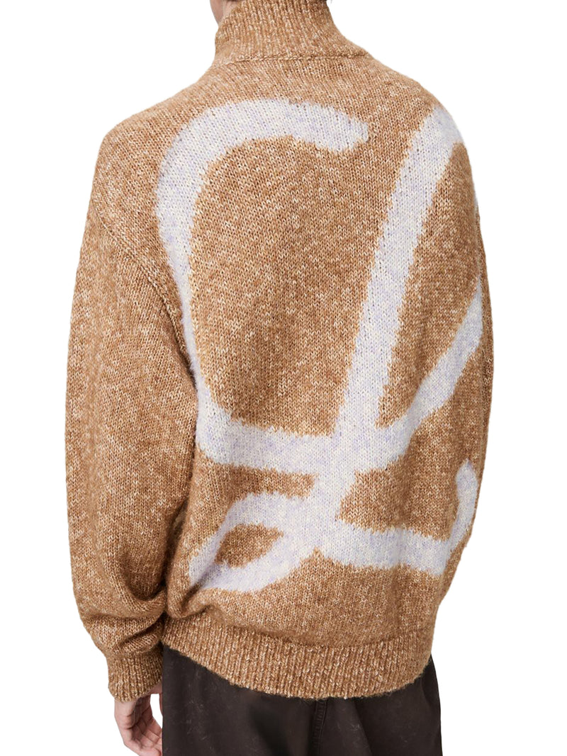 CARDIGAN WITH ZIP IN COTTON LINEN AND WOOL