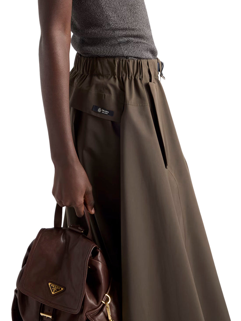 WIDE SKIRT IN TECHNICAL CANVAS
