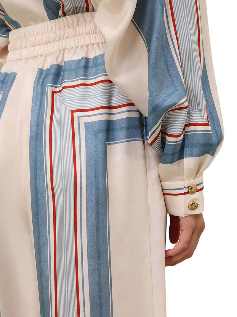 WIDE-WAISTED SILK TROUSERS