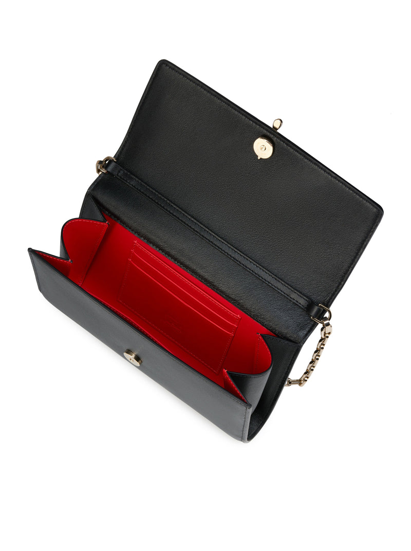 BETTINA WALLET ON CHAIN IN BLACK NAPPA LEATHER