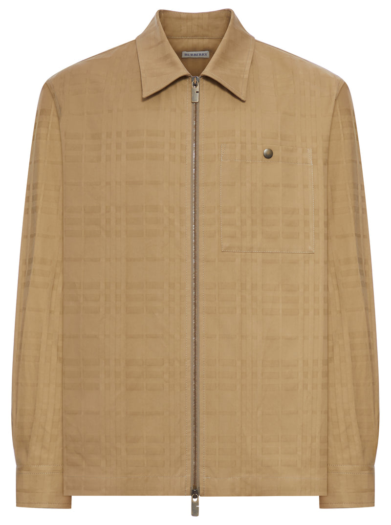 CHECK COTTON ZIP-UP SHIRT