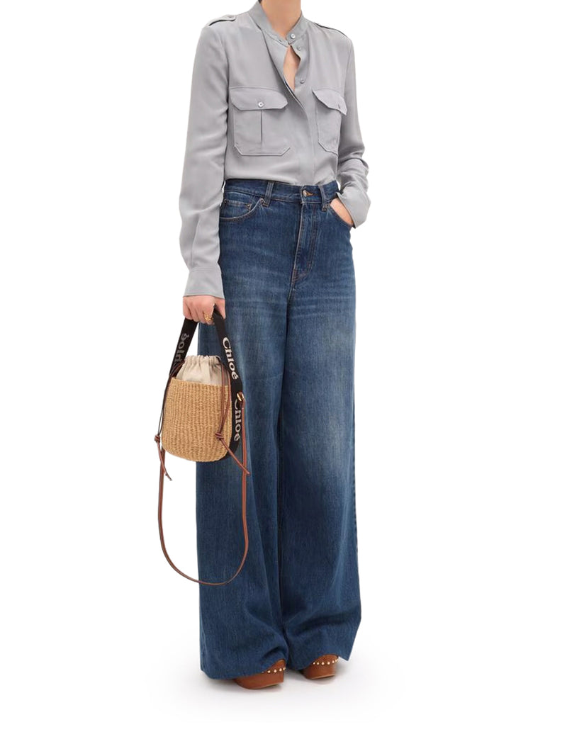 WOODY SMALL BASKET BAG IN NATURAL FIBERS