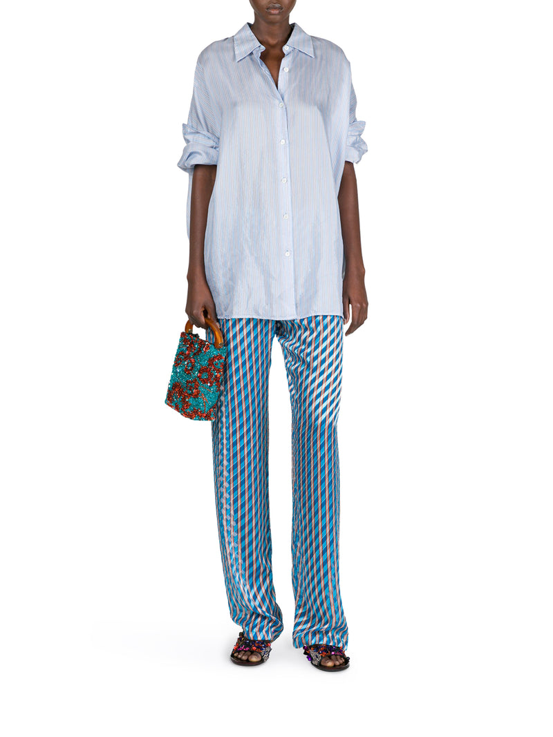 OVERSIZED STRIPED CUPRO SHIRT