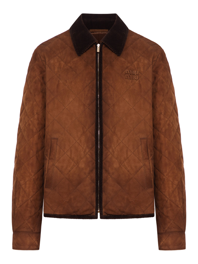 SUEDE JACKET WITH VELVET COLLAR