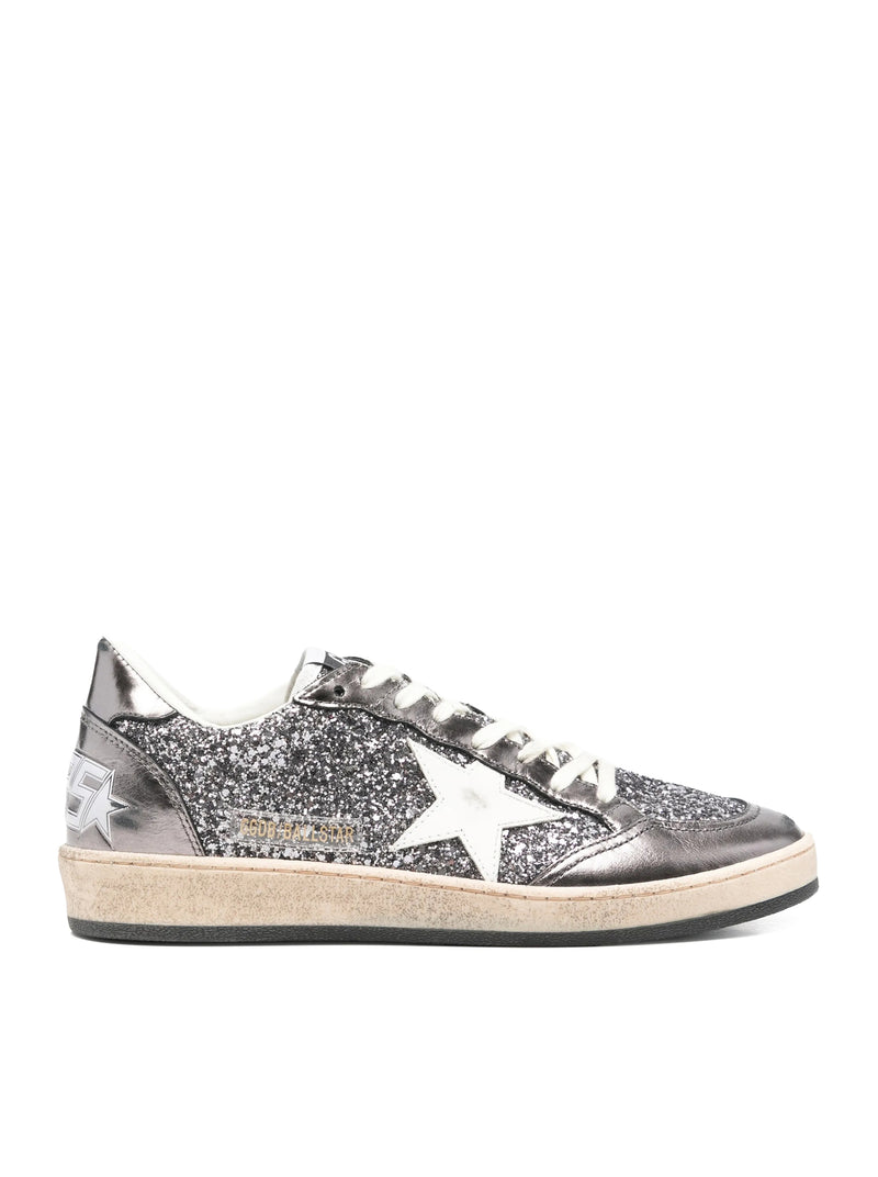 BALLSTAR SNEAKERS IN LAMINATED LEATHER AND GLITTER