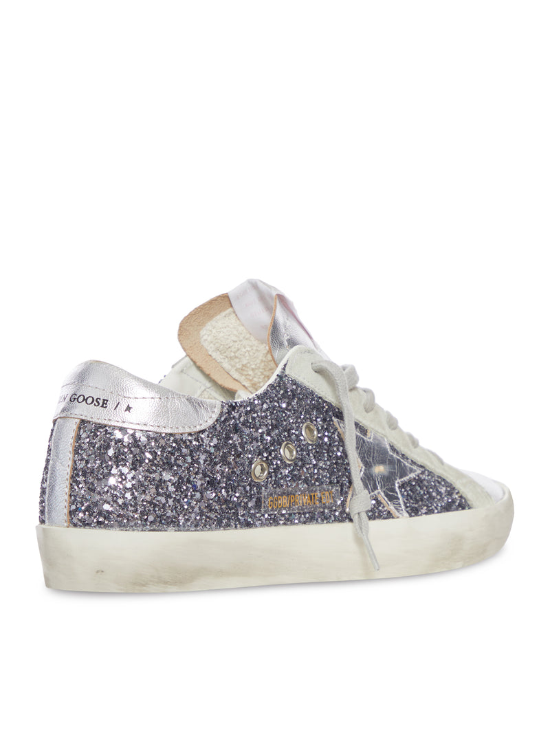 SUPER-STAR IN LEATHER WITH SILVER GLITTER