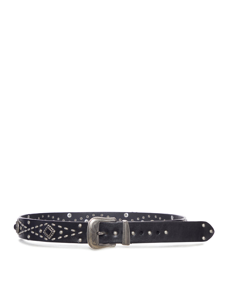 STUDDED LEATHER BELT