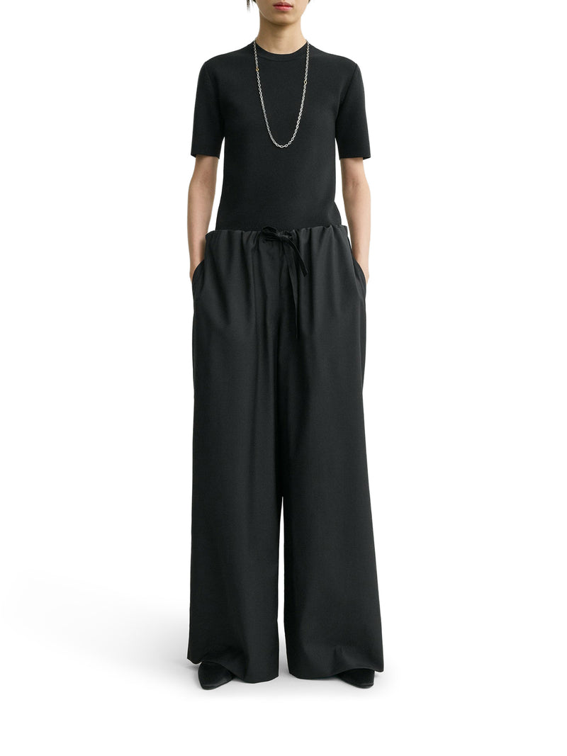 WOOL TROUSERS WITH DRAWSTRING