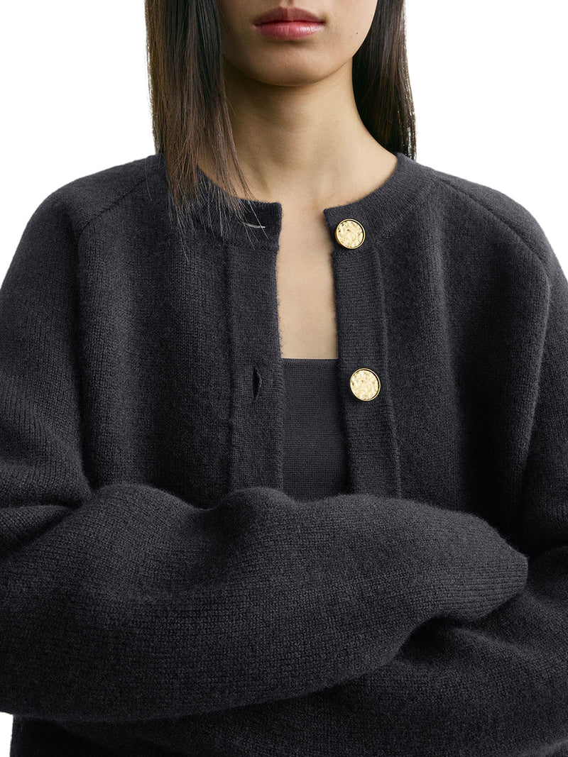 CARDIGAN WITH HAMMERED BUTTONS