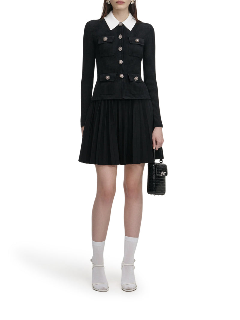 BLACK KNIT MINI DRESS