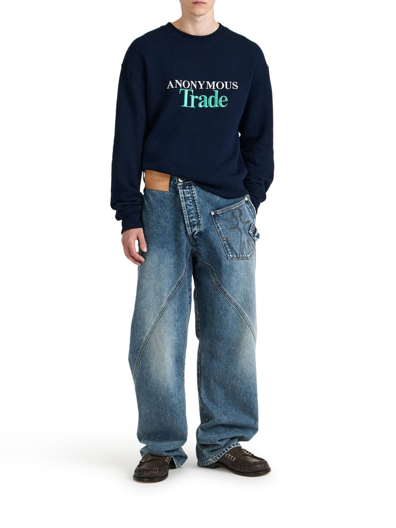 WORKWEAR JEANS WITH OFF-CENTRALIZED CLOSURE