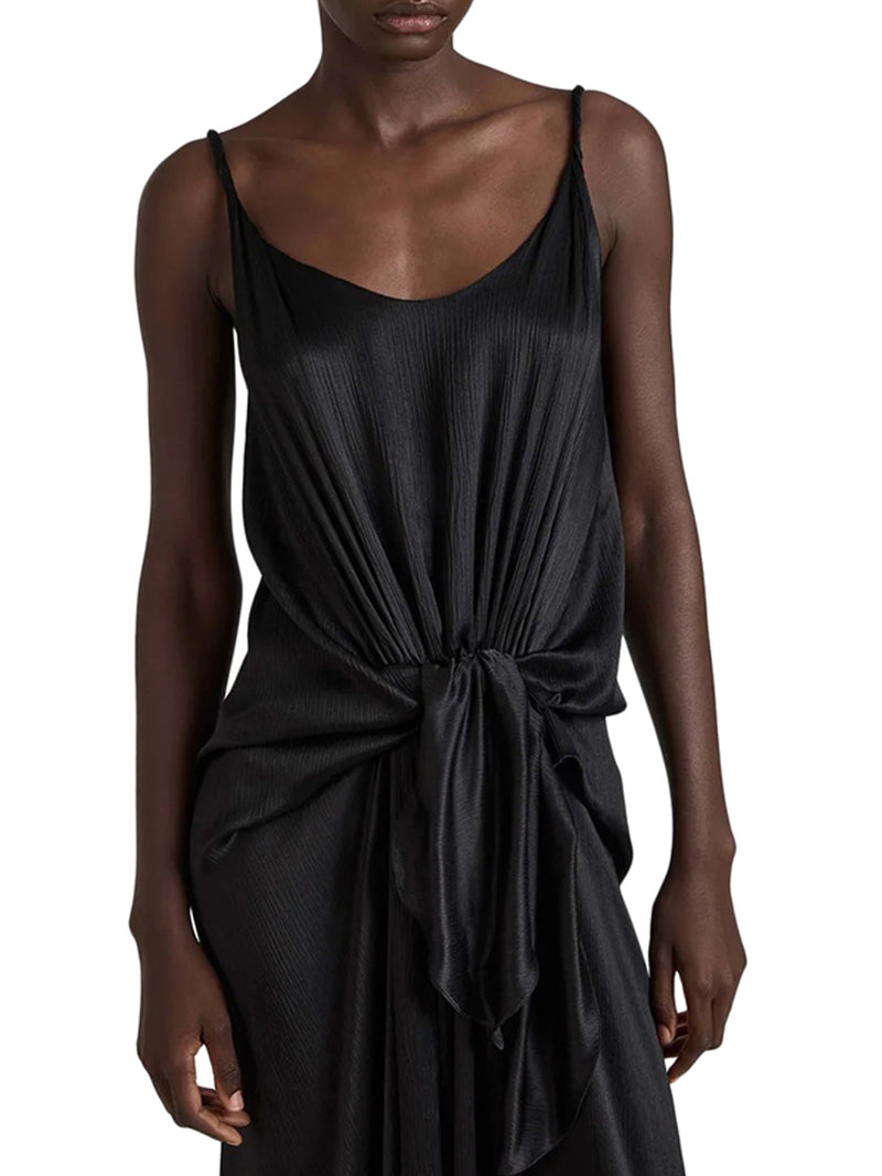 SILK DRESS WITH KNOT AT THE WAIST