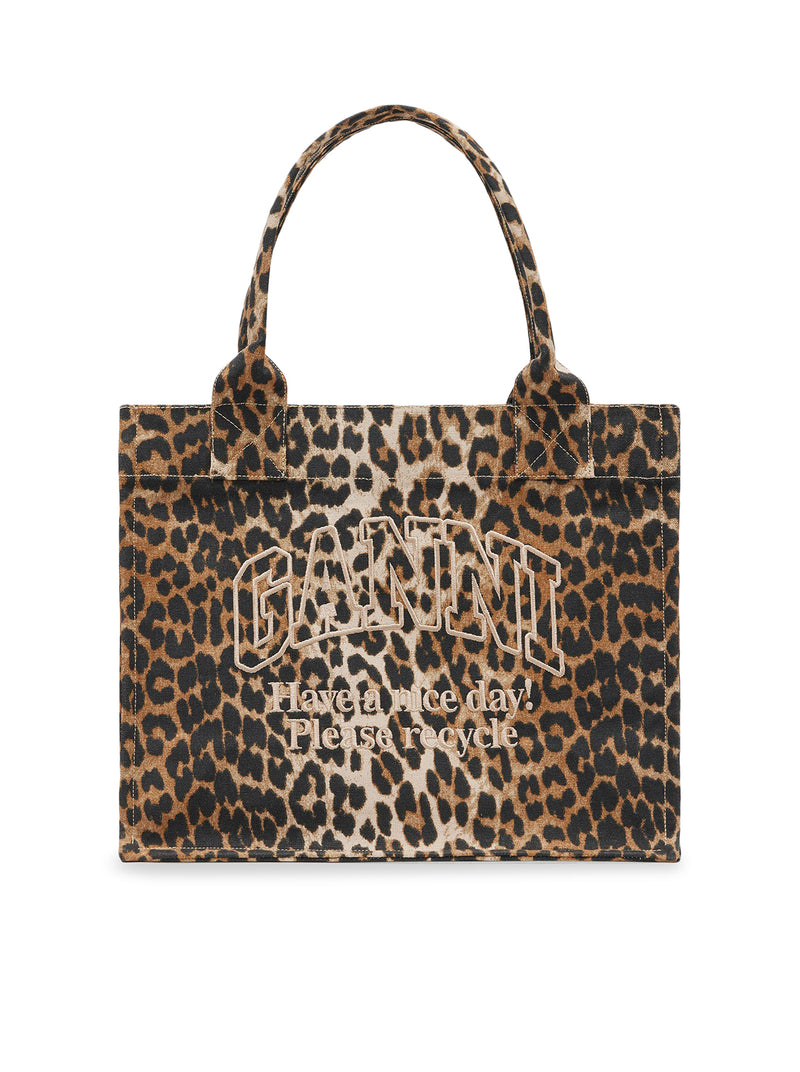 LEOPARD CANVAS TOTE BAG