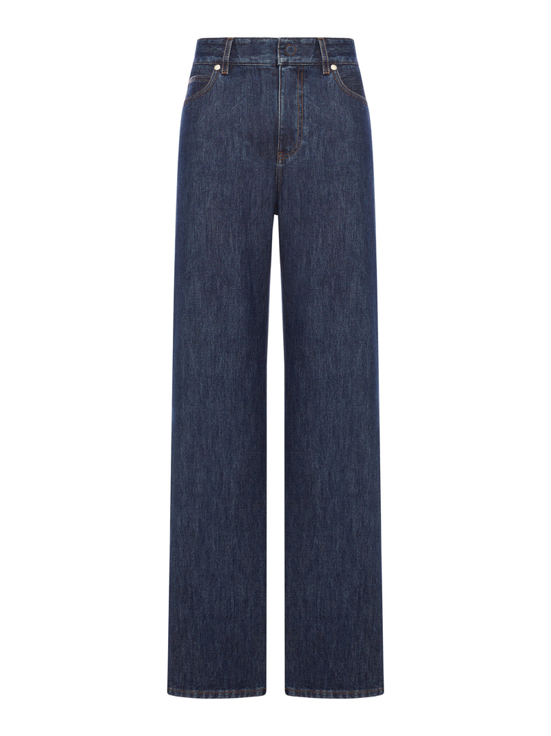 LONG DARK BLUE DENIM JEANS