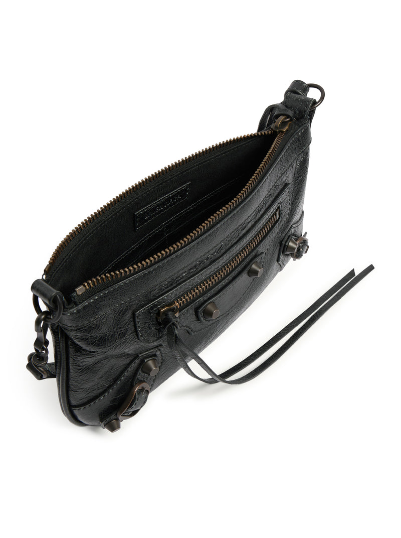 LE CITY CLUTCH WITH SHOULDER STRAP IN ARENA LAMBSKIN