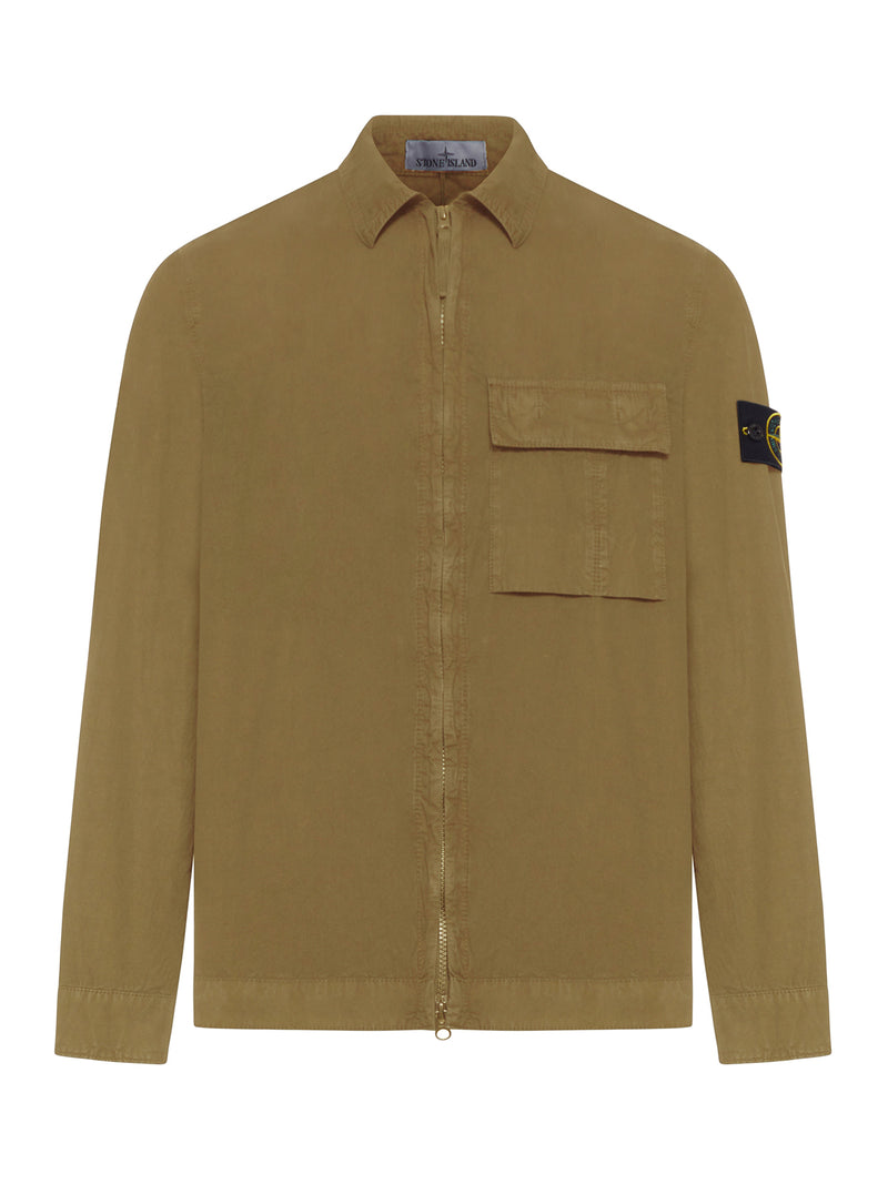 ORGANIC COTTON ZIP-UP OVERSHIRT WITH REMOVABLE BADGE