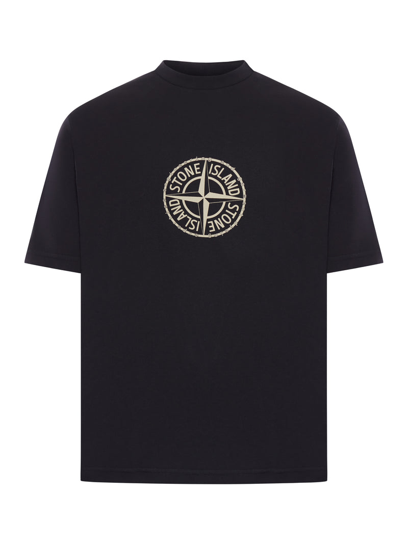 ORGANIC COTTON T-SHIRT WITH ALL AROUND COMPASS` PRINT