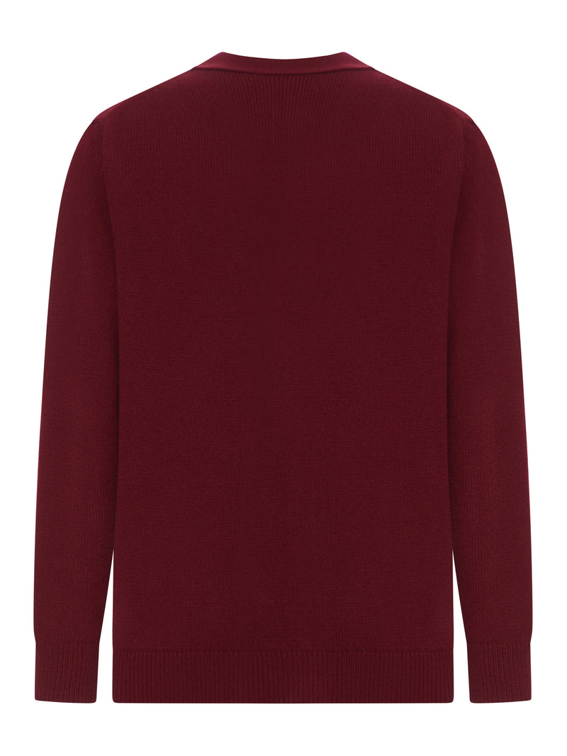 CASHMERE CARDIGAN WITH LOGO ON THE CHEST