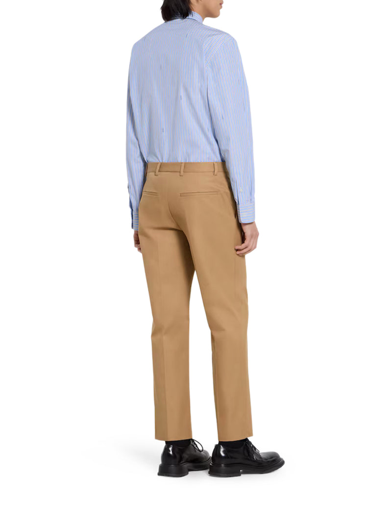 STRIPED COTTON POPLIN SHIRT WITH GUCCI LOGO